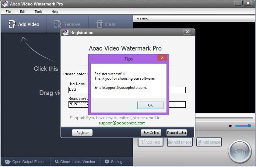 aoao video watermark pro 5.2 full version serial key
