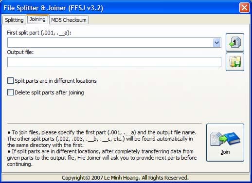 File Splitter Joiner 3.3 Free Download