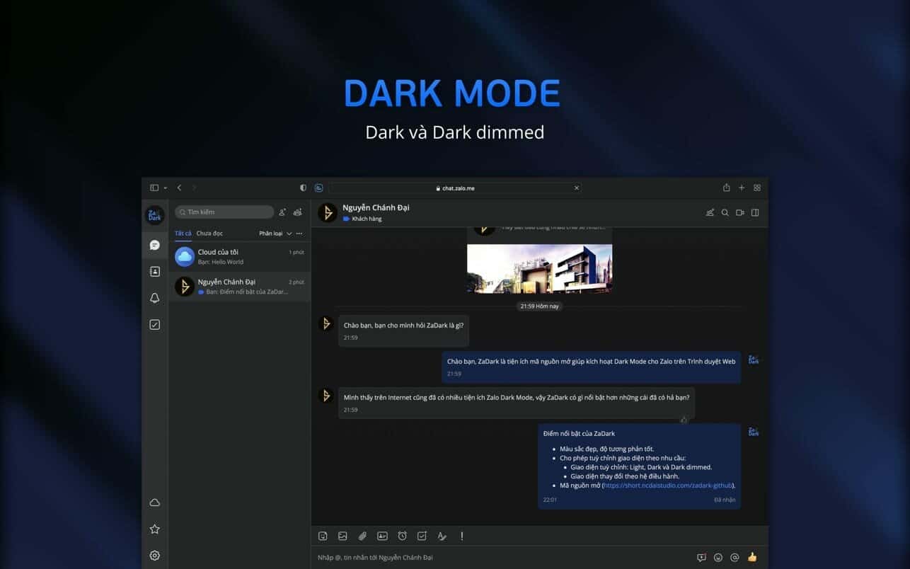 ZaDark – Zalo Dark Mode 6.5 Full
