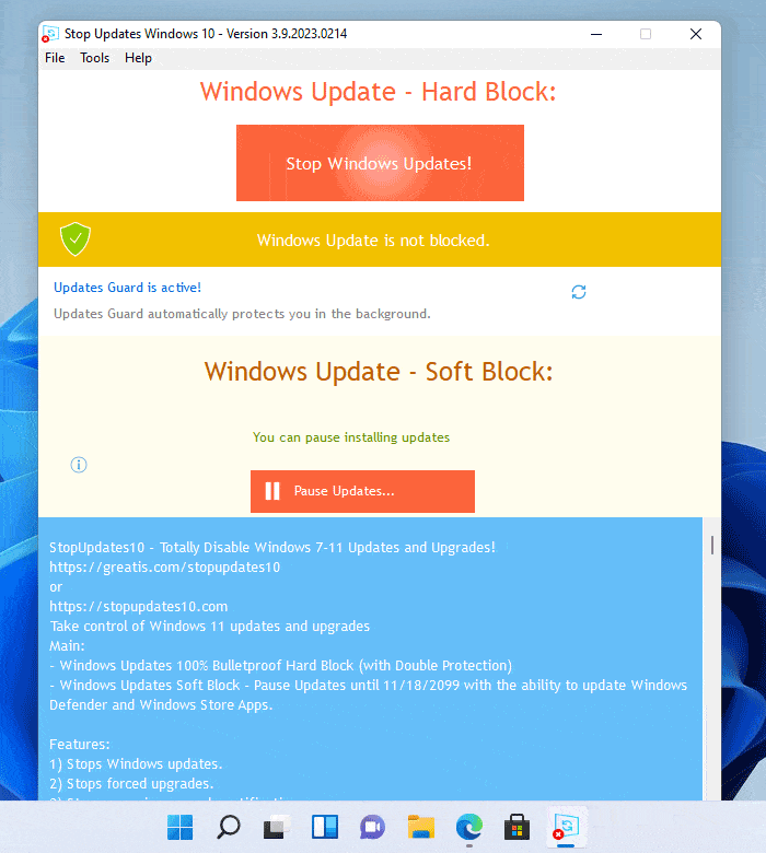 StopUpdates10 v3.9.2023.214 Free Download