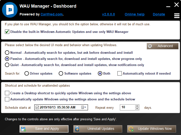 WAU Manager (Windows Automatic Updates) 3.3.1