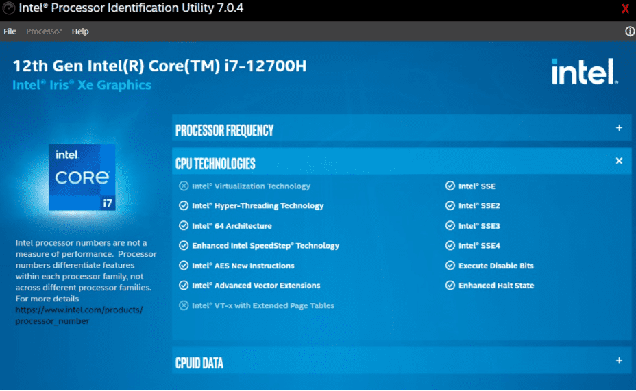 Intel Processor Identification Utility 7.1.8 Full